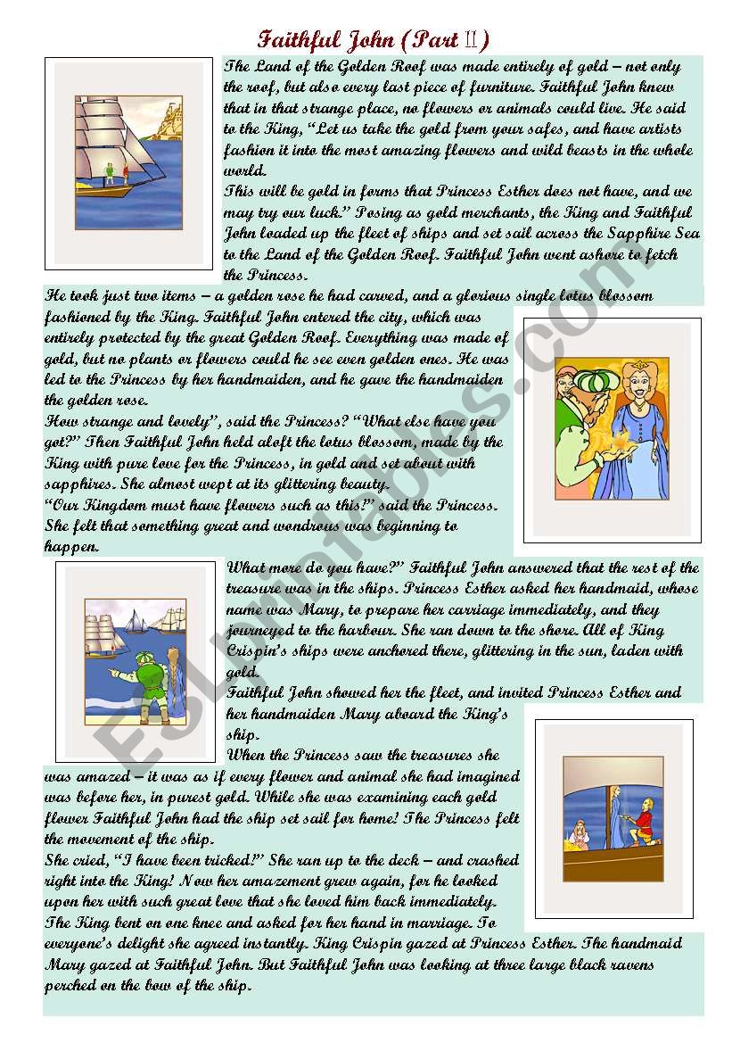 Readinng a story (part 2) worksheet