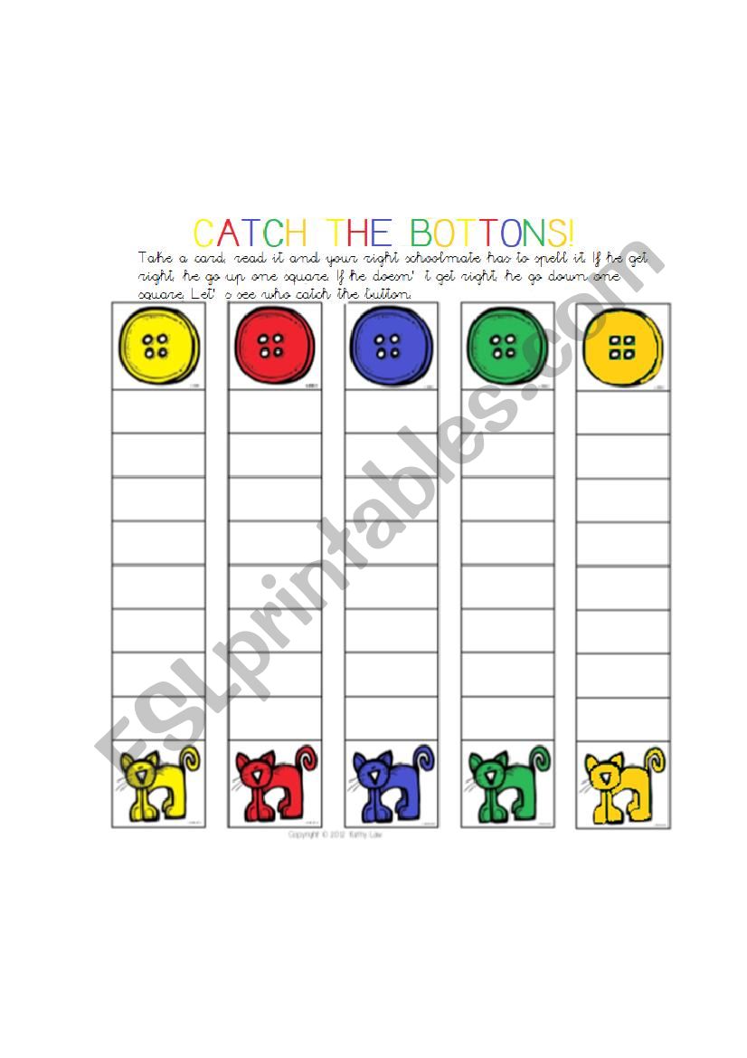 Catch the bottons game worksheet