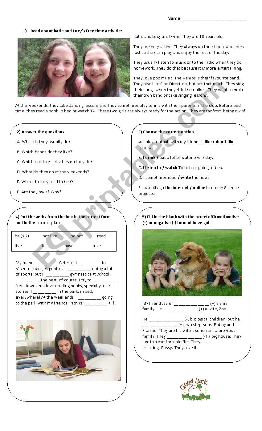 Diagnosis activities worksheet