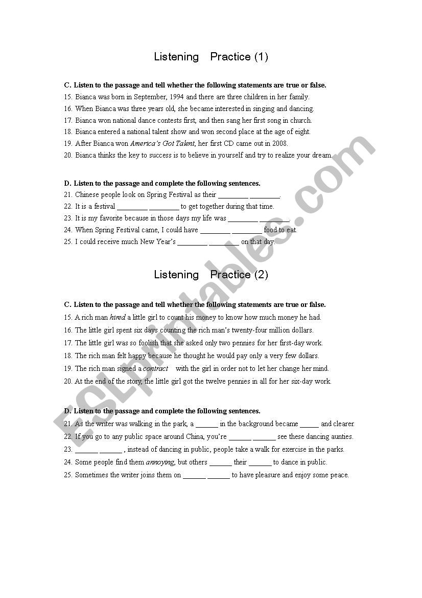 Listening Comprehension (pretty useful)