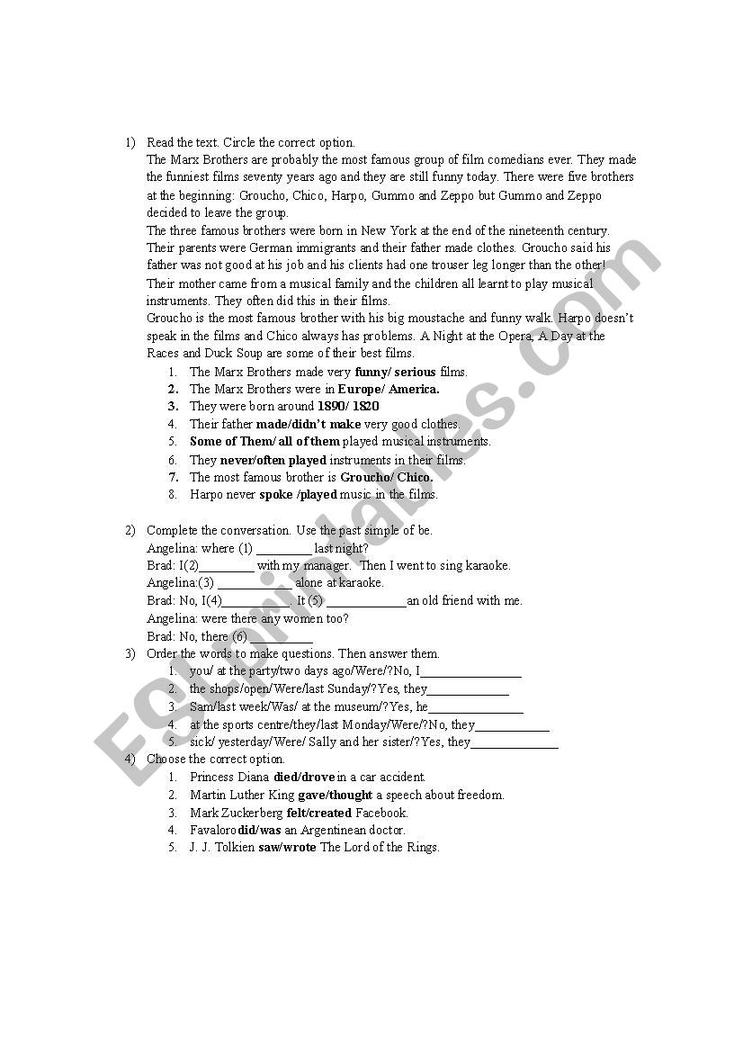 Past Simple  worksheet