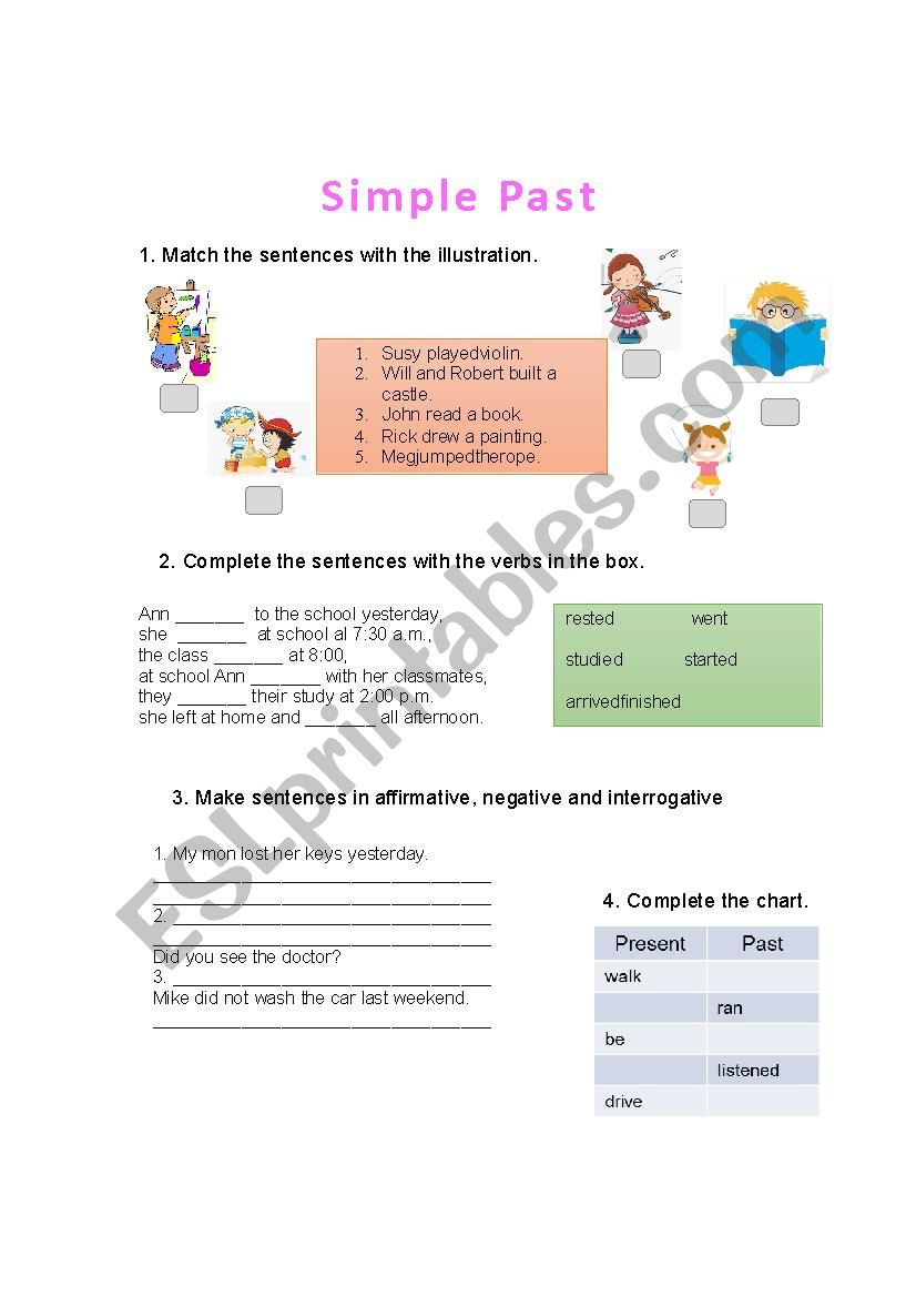 simple past worksheet