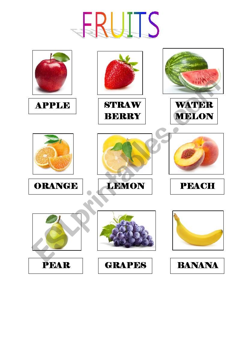 fruits worksheet