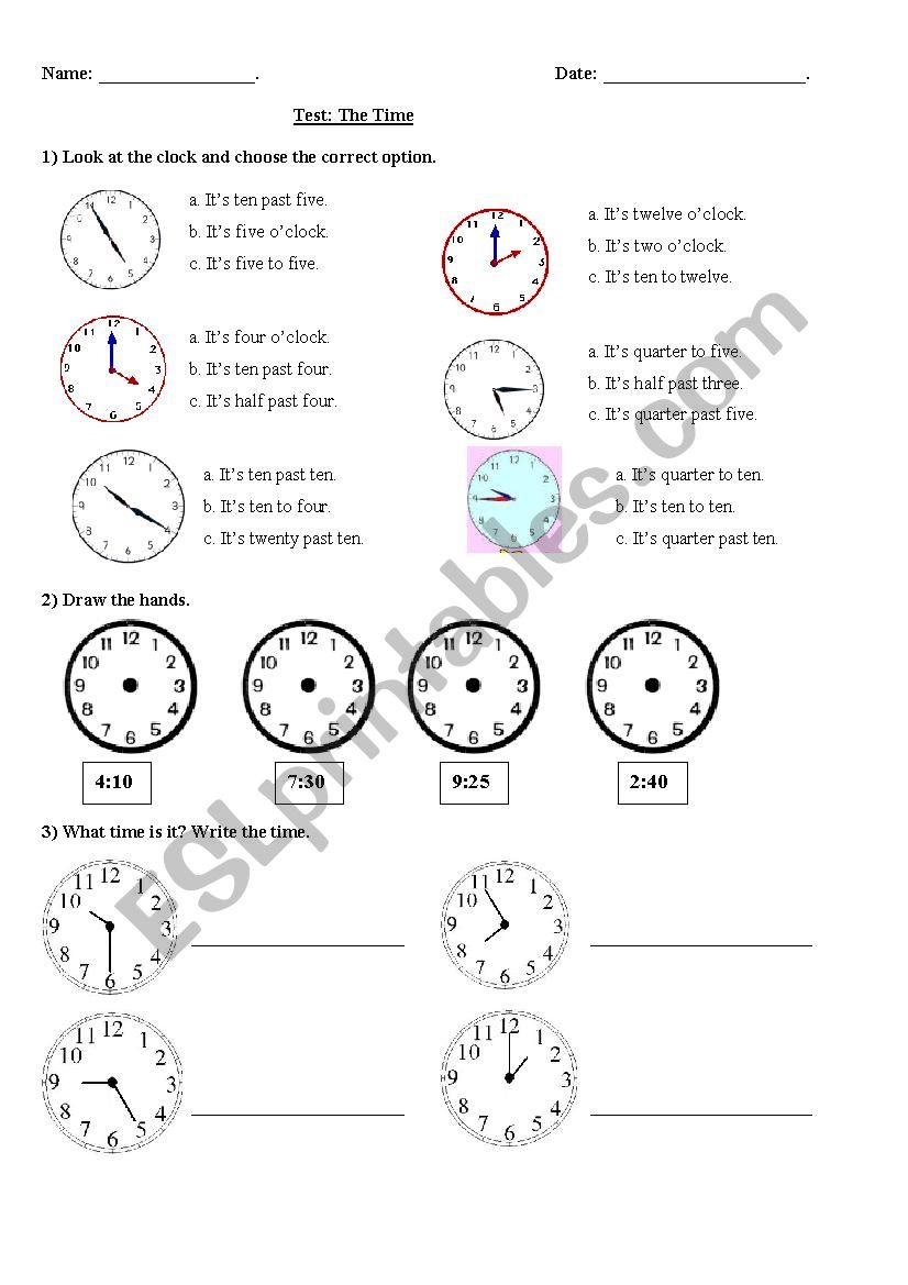 Time Worksheet worksheet