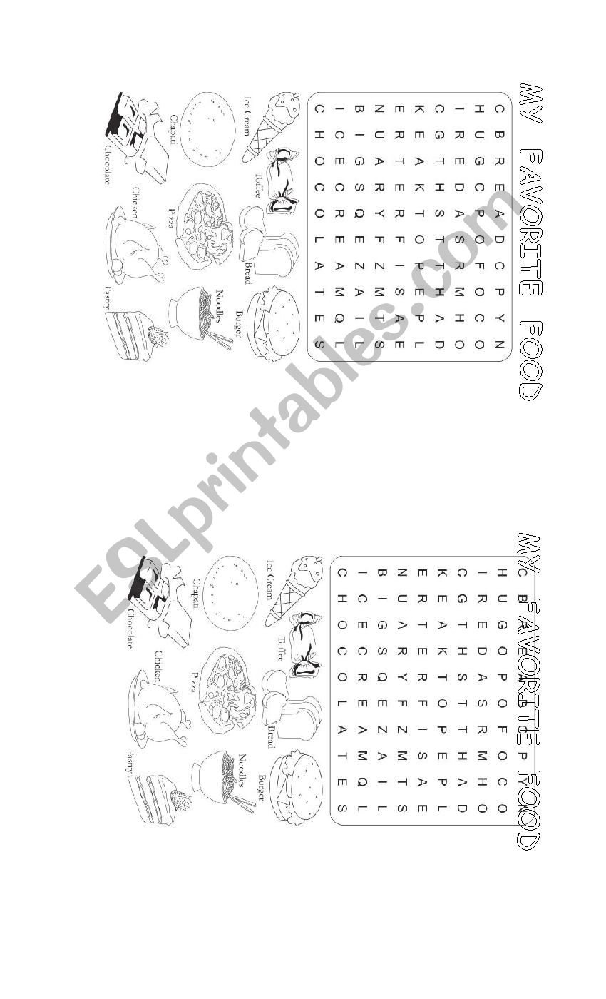 the food worksheet
