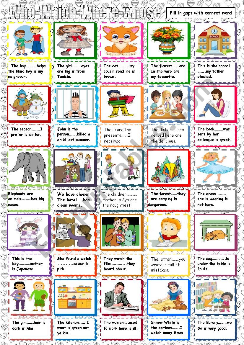 relative pronouns worksheet