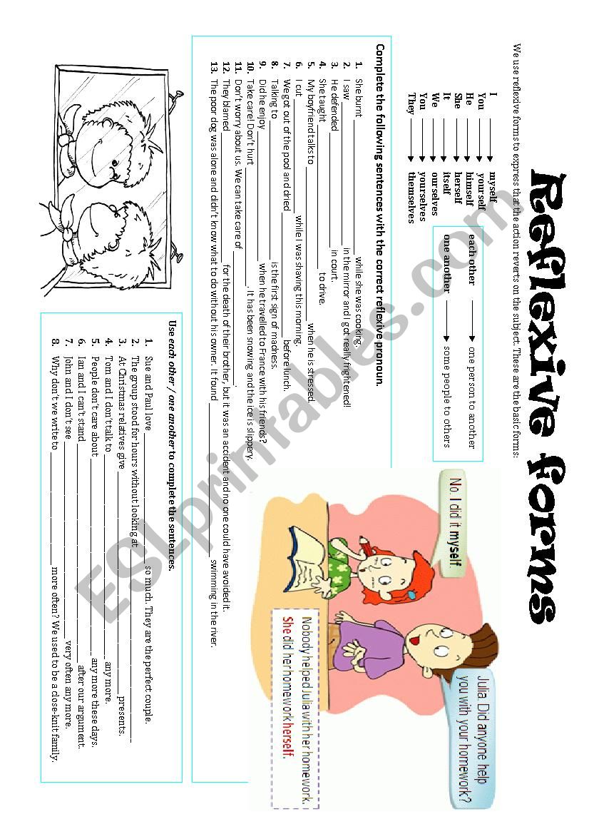 REFLEXIVE FORMS worksheet