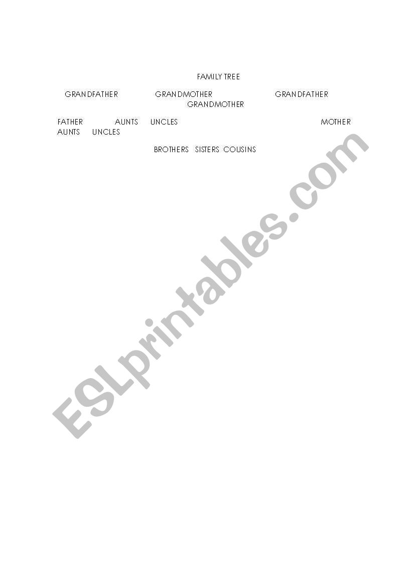 FAMILY TREE worksheet