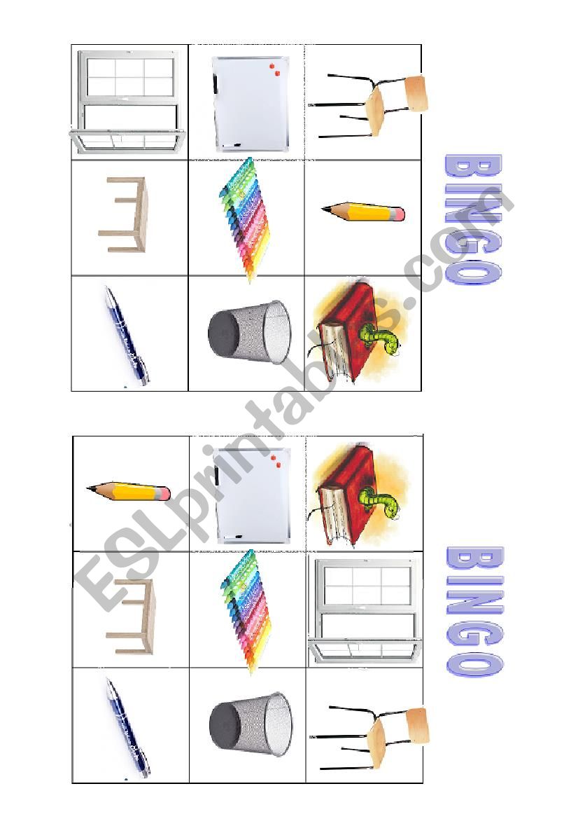 classroom bingo worksheet