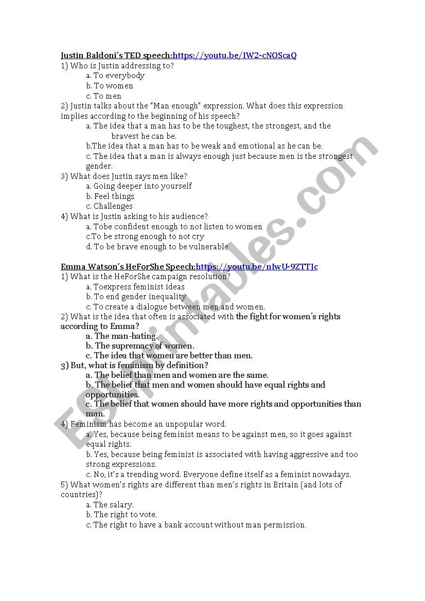 WomenÂ´s Day Video Comprehension quiz