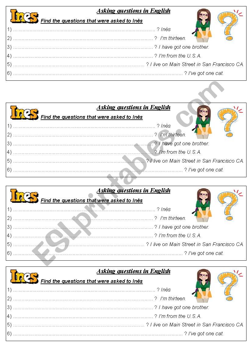 Find the questions worksheet