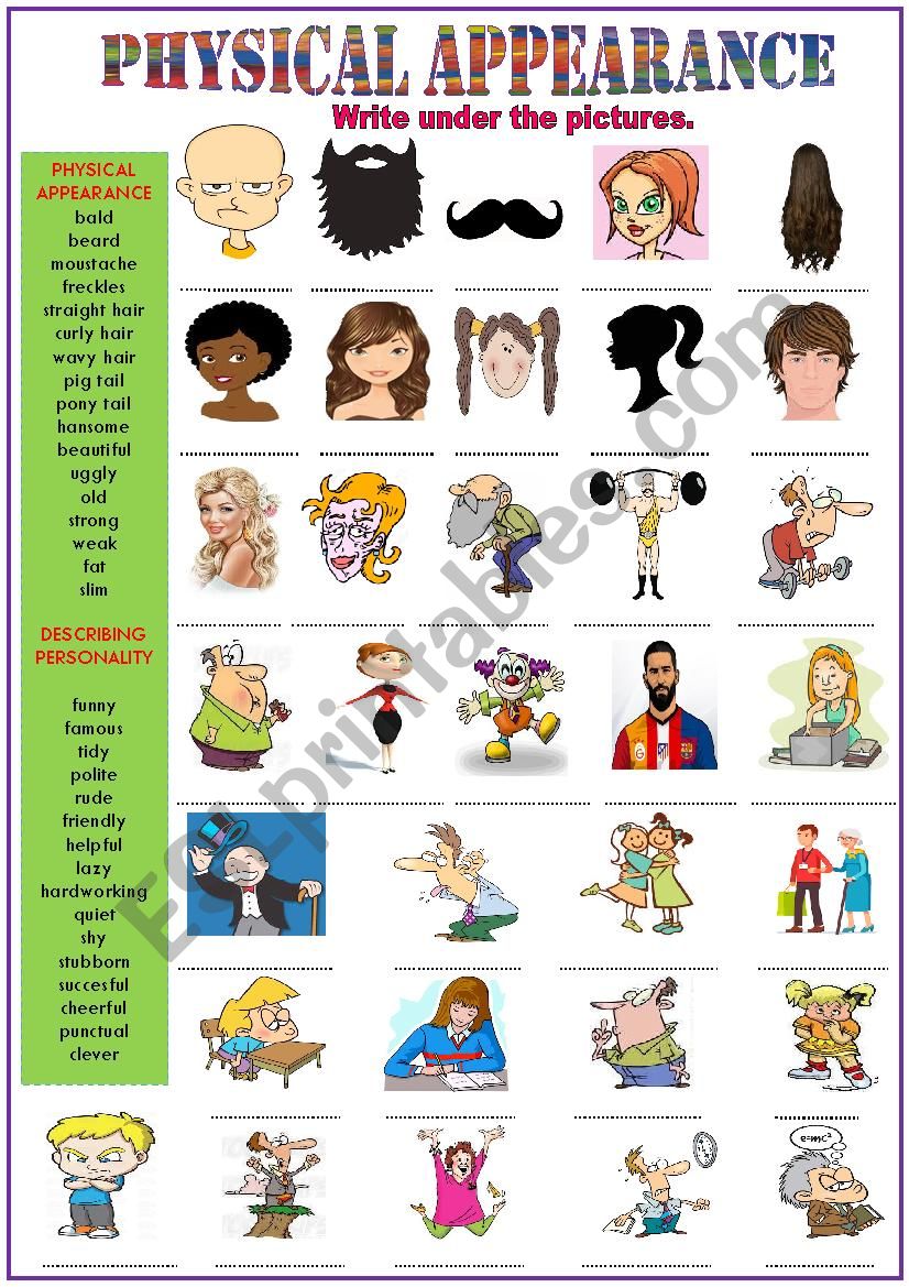 Physical Appearance ESL Worksheet By Burakcan2004