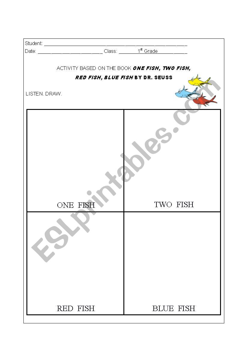 One Fish, Two Fish Activity worksheet