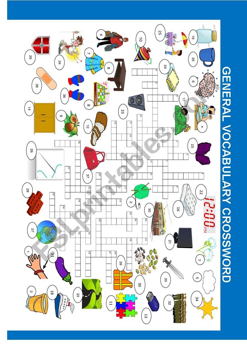 GENERAL VOCABULARY CROSSWORD      SET 3of 3