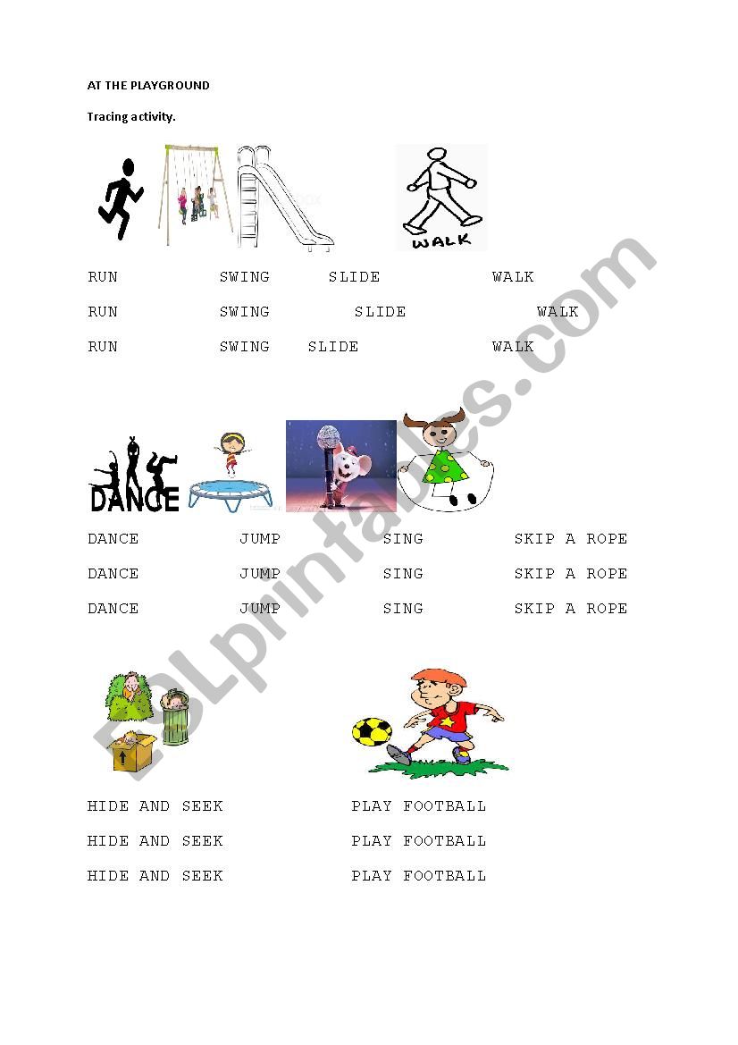 tracing of at the playground unit