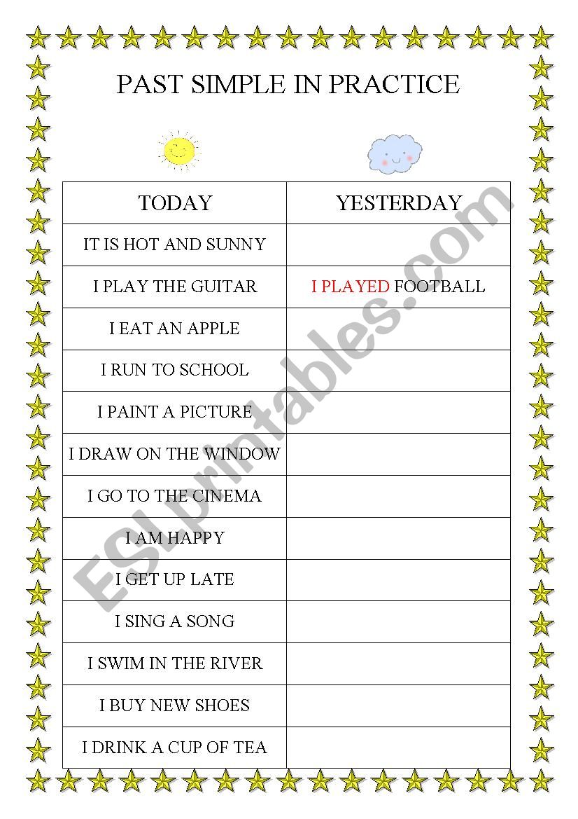 Past simple in practice worksheet