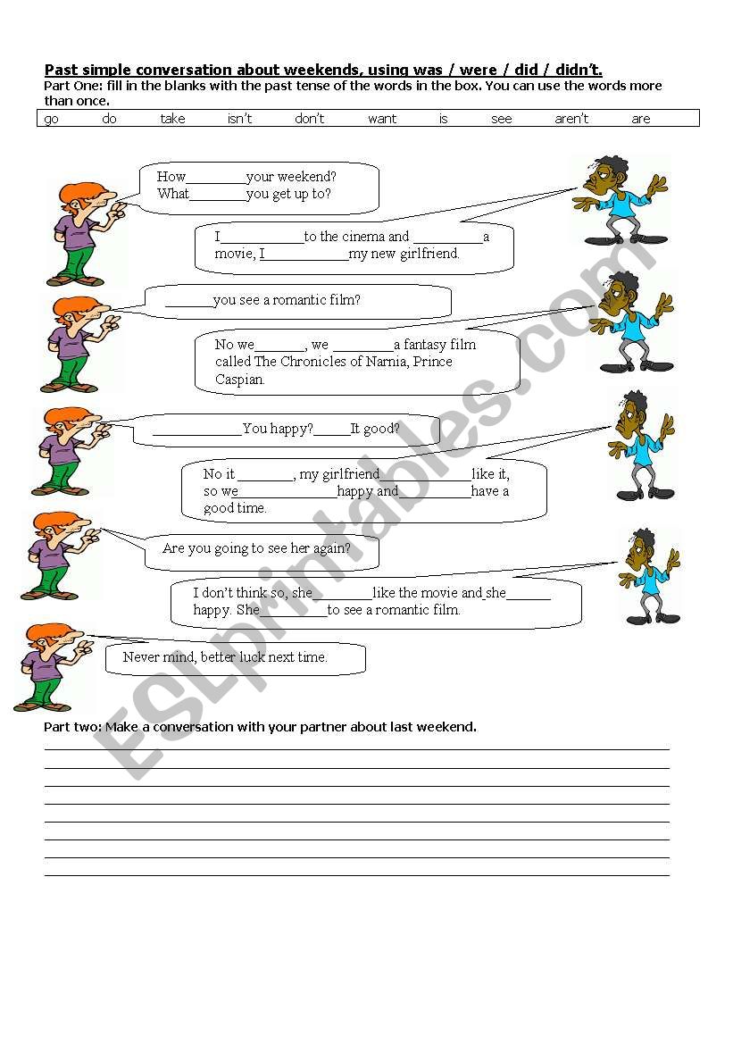 past simple weeked. worksheet