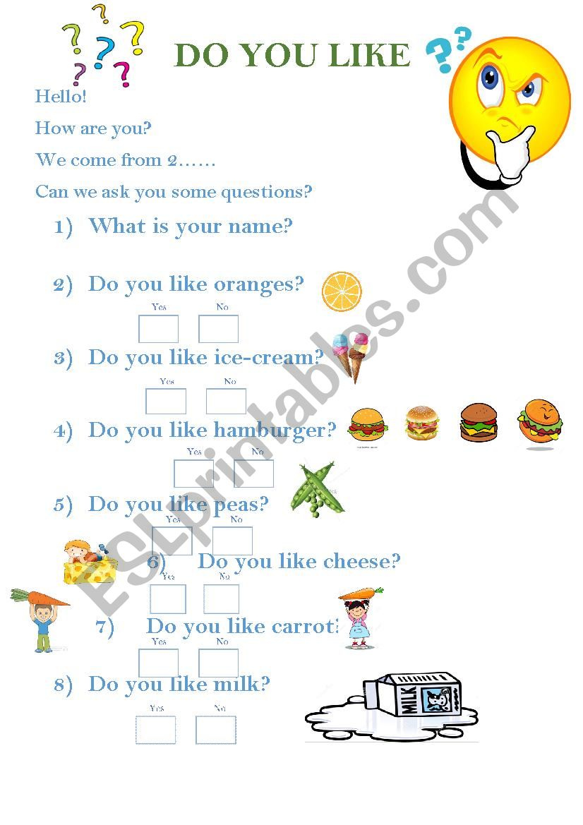 Do you like..? worksheet