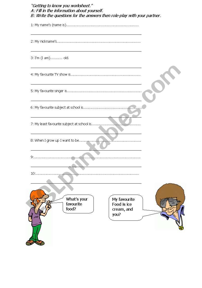 intro worksheet for new classes.
