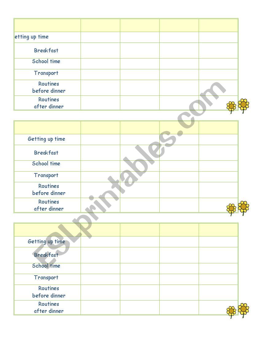 routines classroom survey worksheet