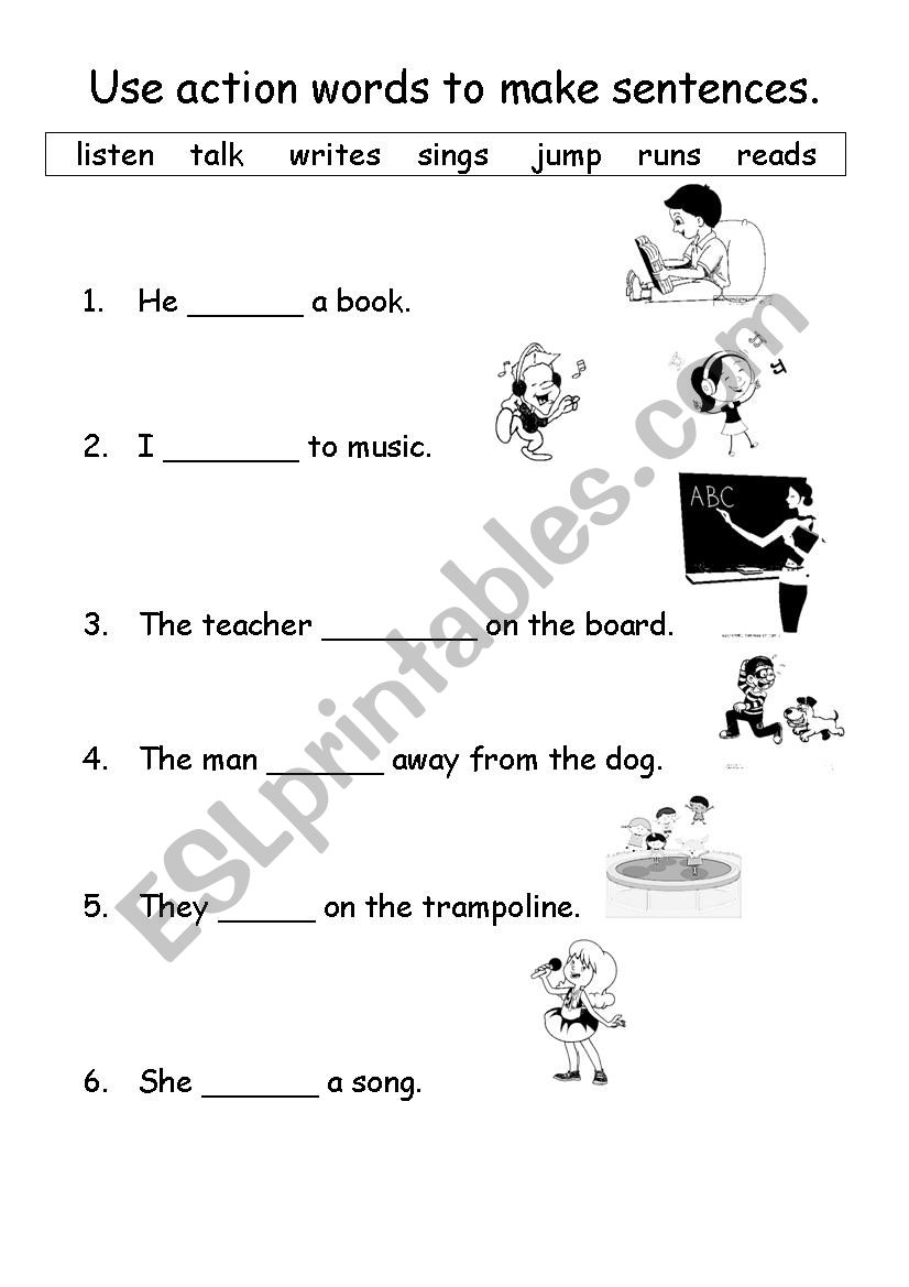 simple present tense with action verbs
