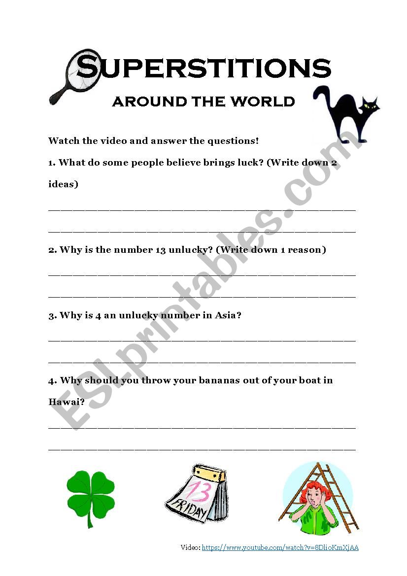 Supersitions worksheet