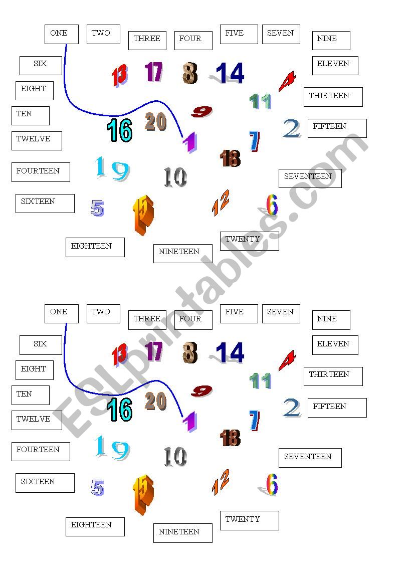 NUMBERS worksheet