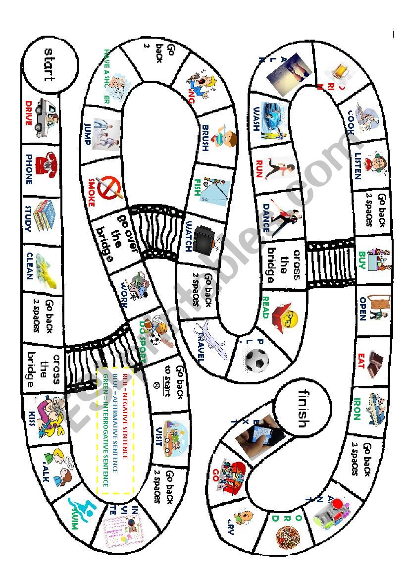 Past simple board game (regular verbs mainly)