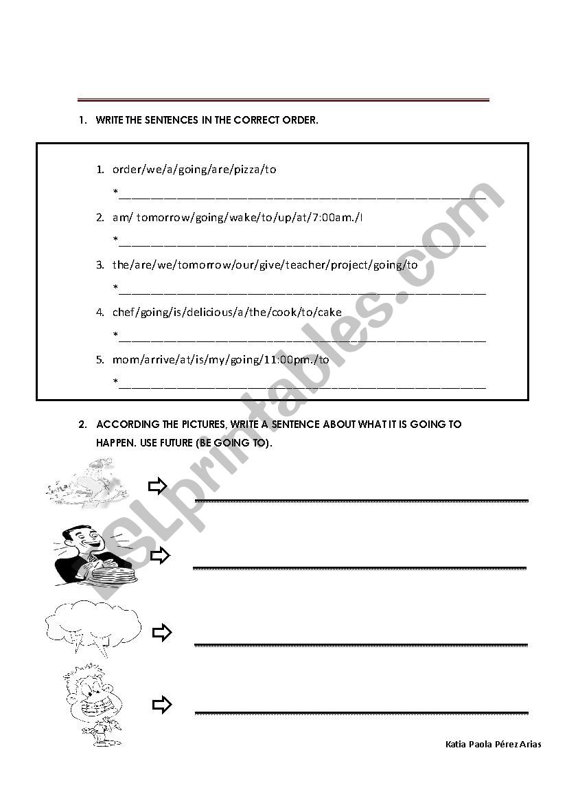 future (be going to) worksheet