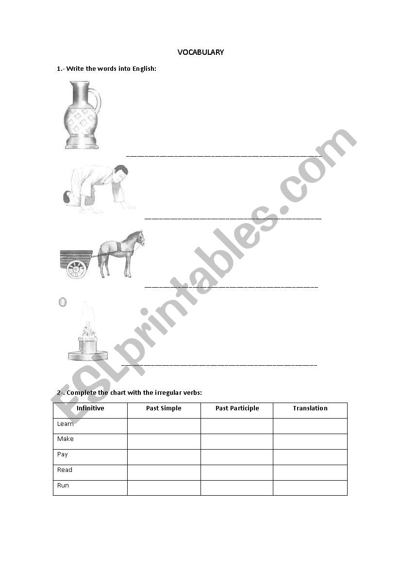 Vocabulary Review worksheet