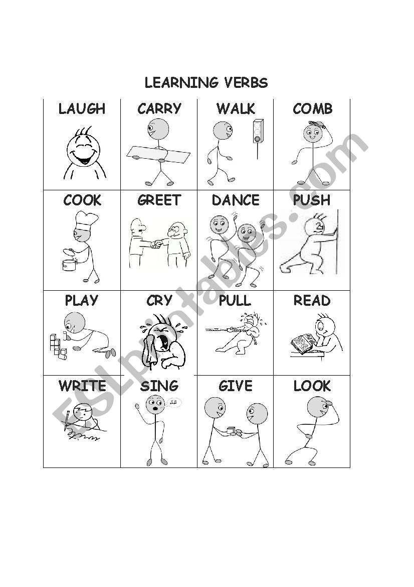 learning verbs worksheet