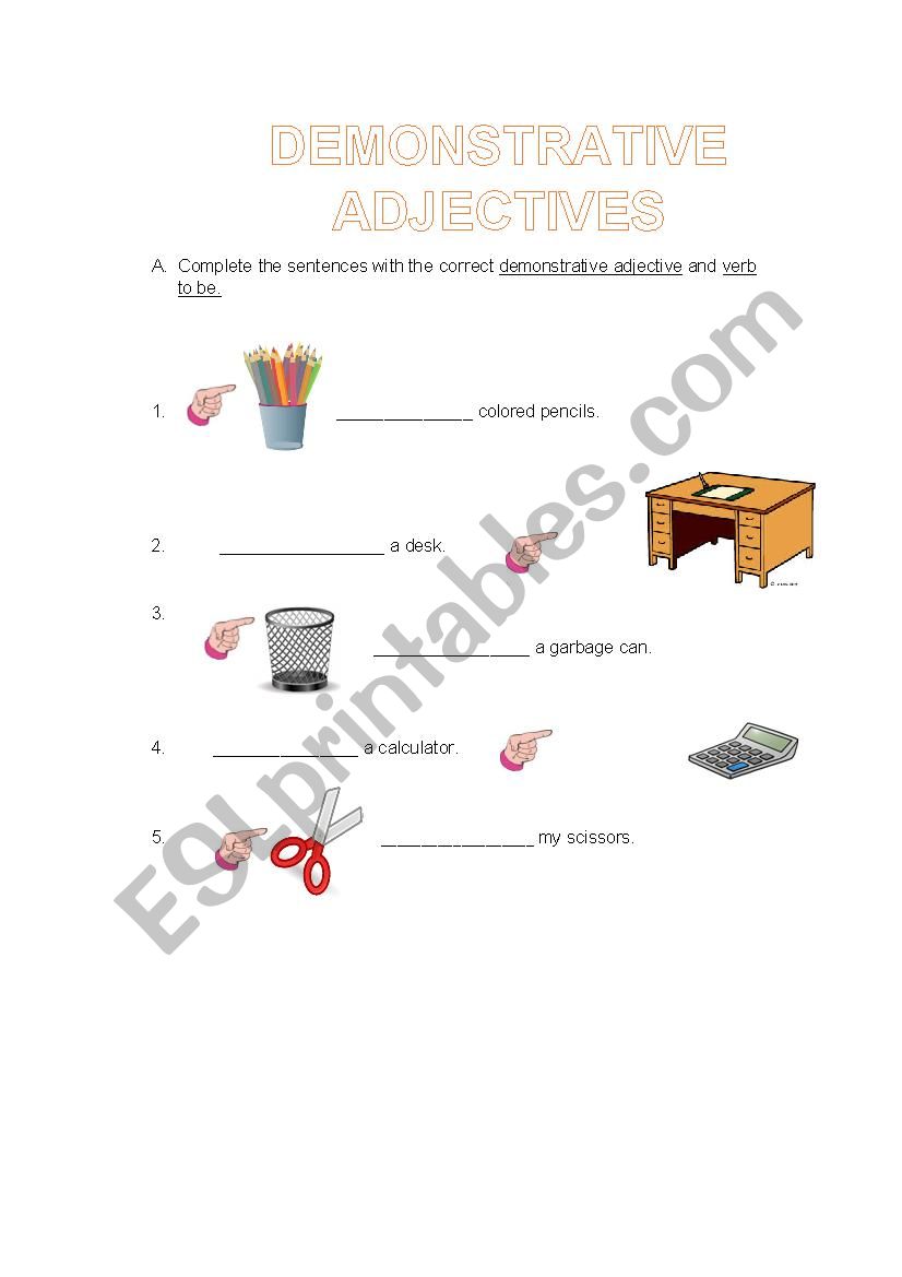 Demostrative Adjectives and verb to be