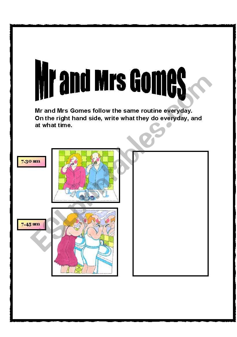 mr and mrs gomes worksheet