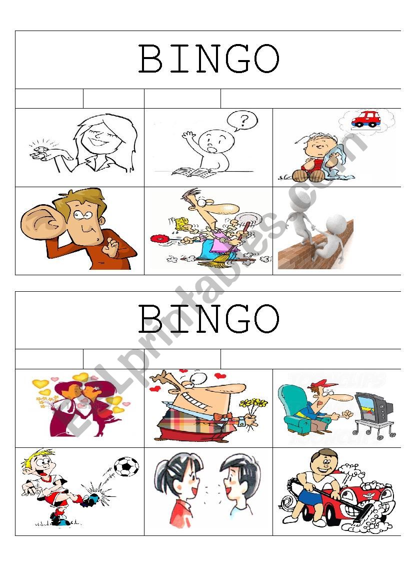 Bingo Verbs worksheet