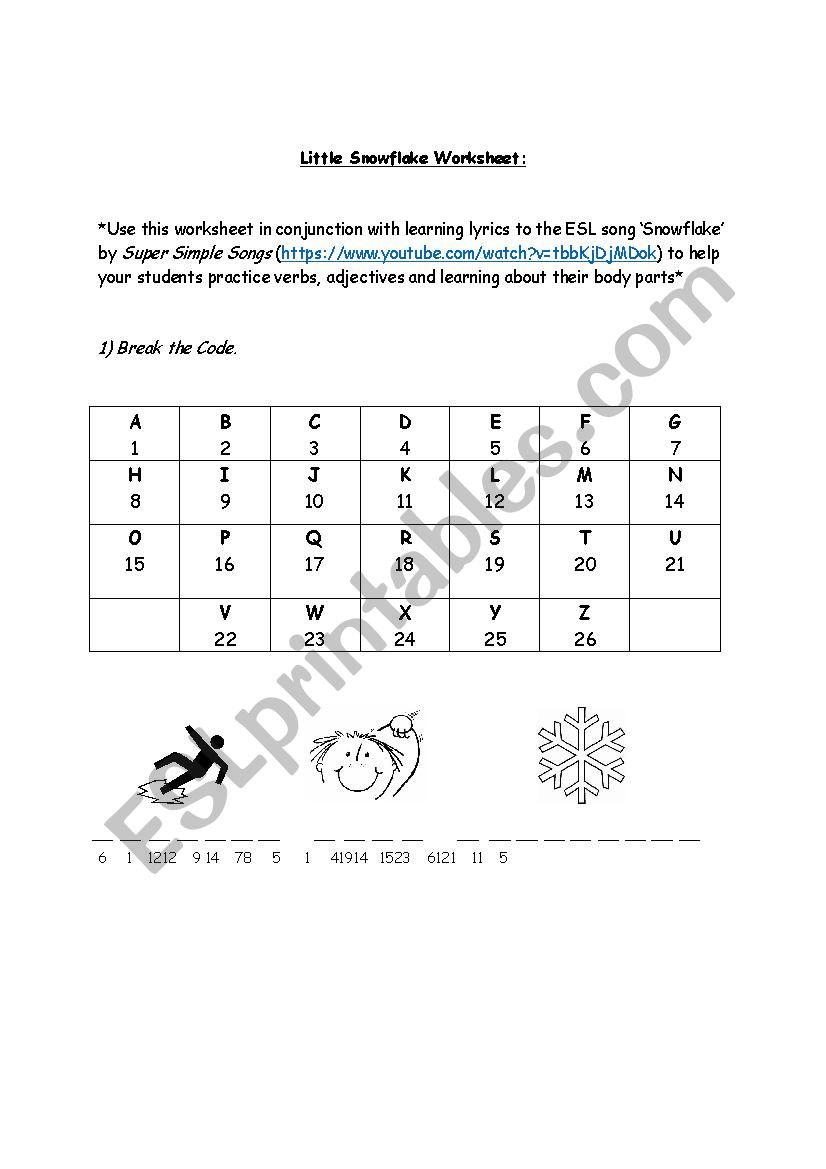 Little Snowflake worksheet