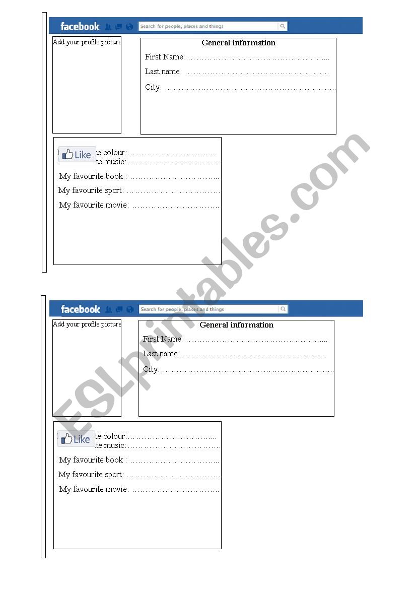 Presentation sheet worksheet