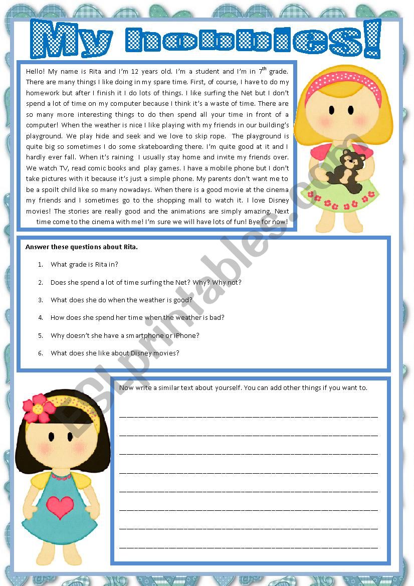 My hobbies! worksheet