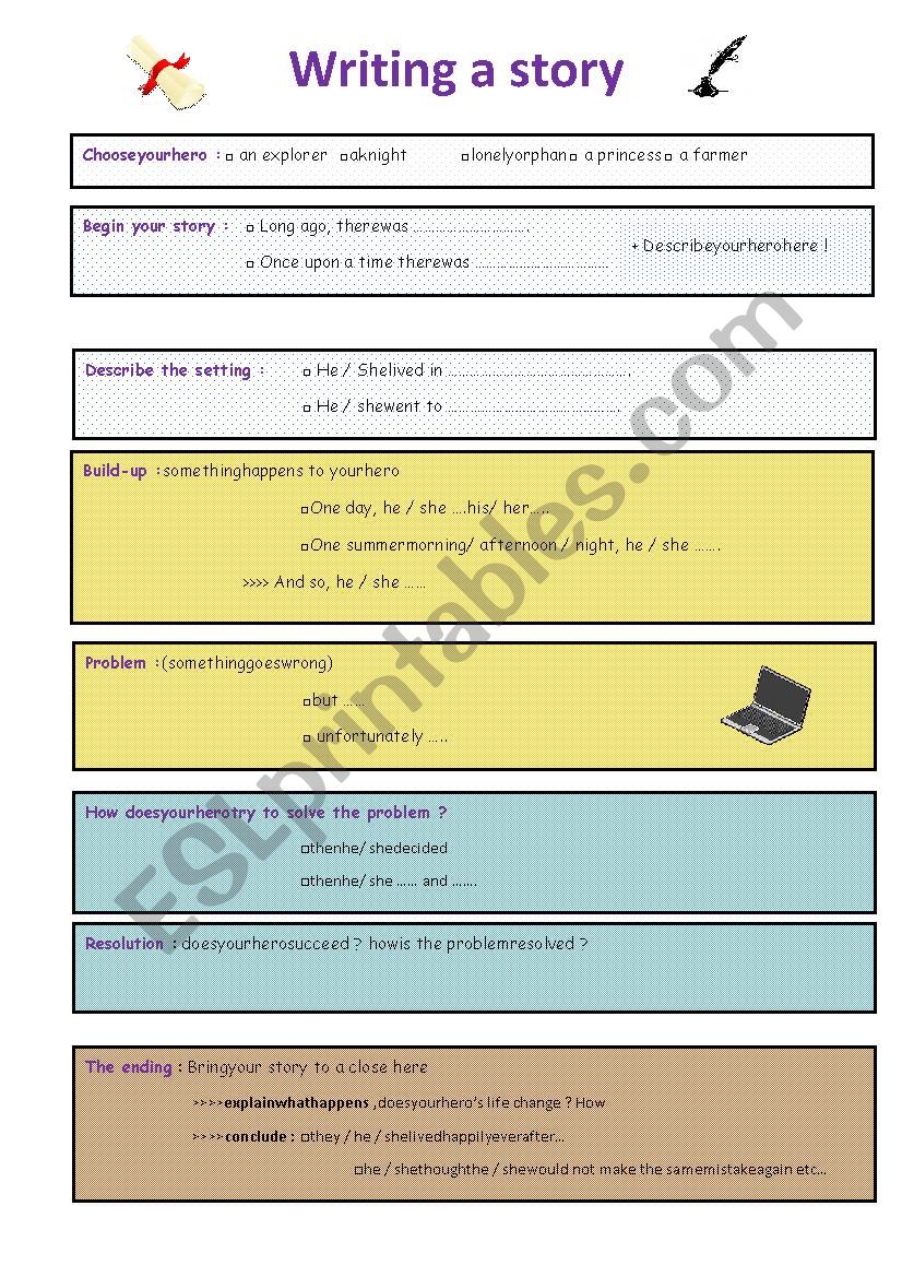 writing a story worksheet