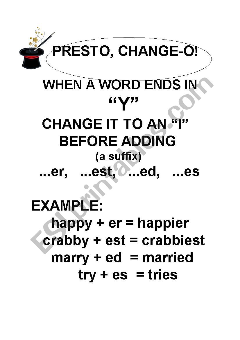 PRESTO CHANGE-O! worksheet