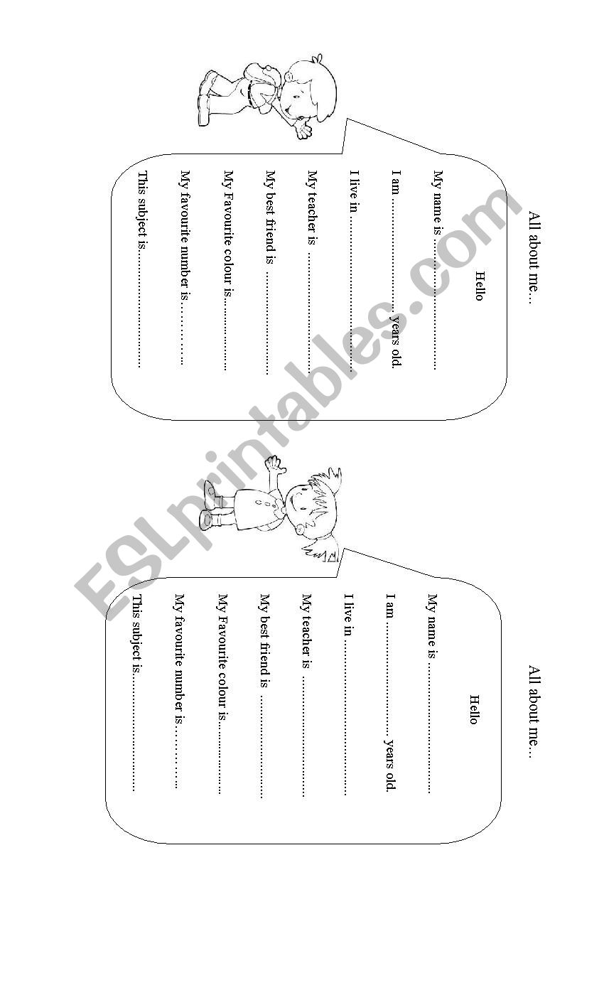 all about me worksheet