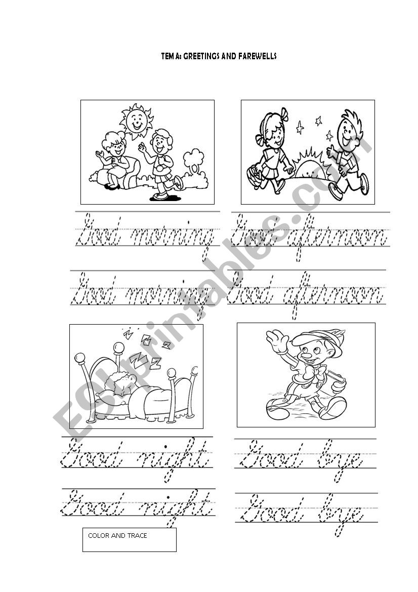 GREETINGS worksheet