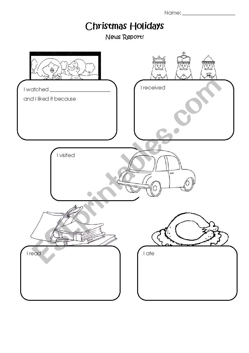 Christmas news report worksheet