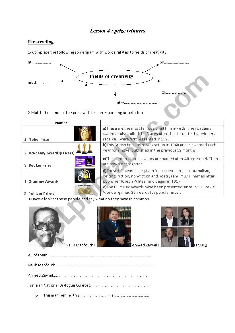 scientists achievements worksheet