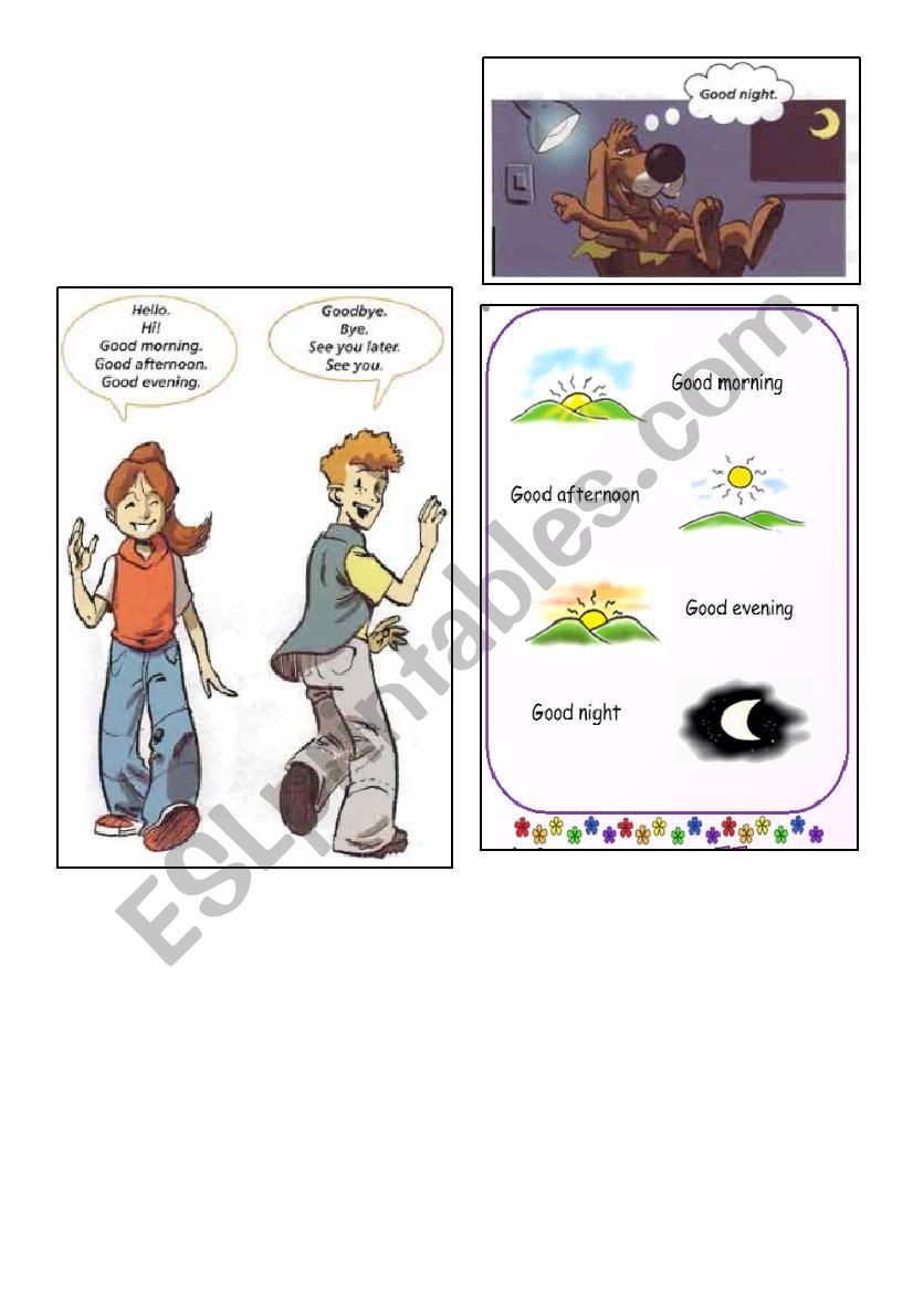 GREETINGS FOR CHILDREN worksheet