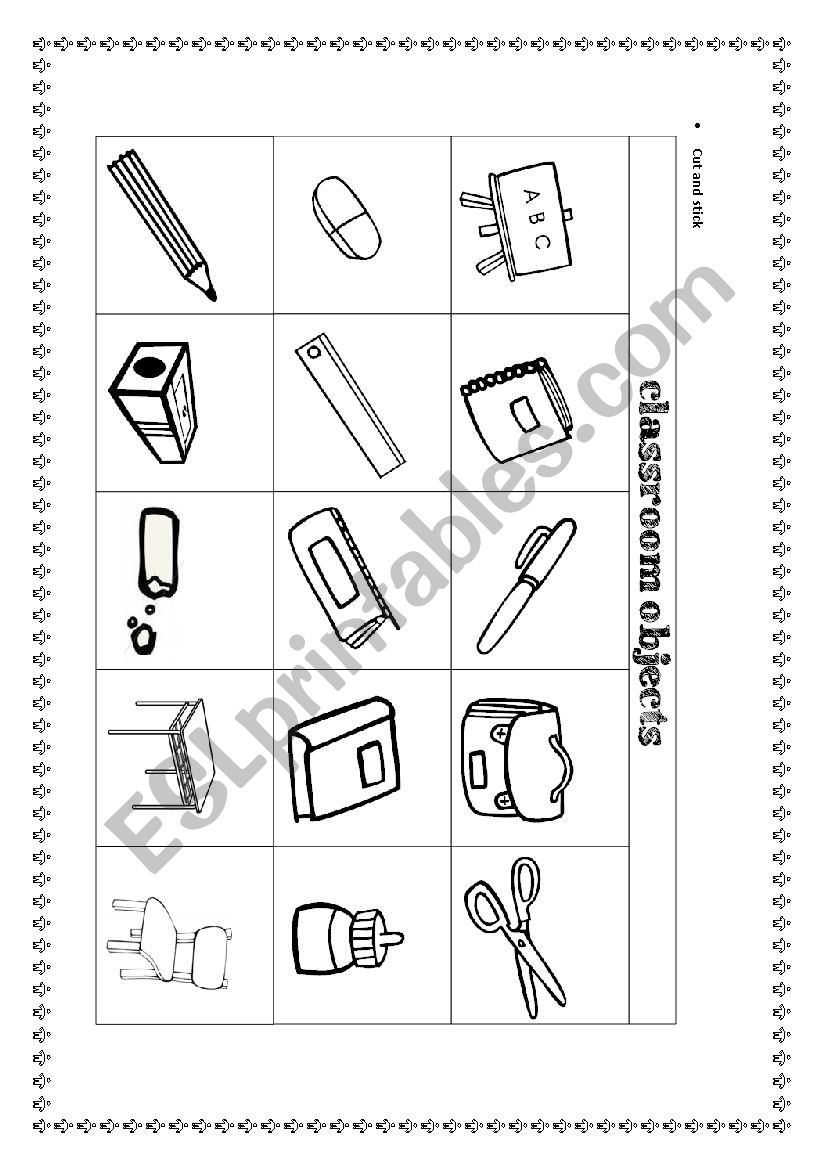 Classroom Objects  worksheet