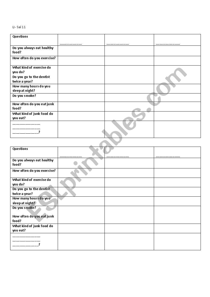 Health Questionnaire -Group Mingle