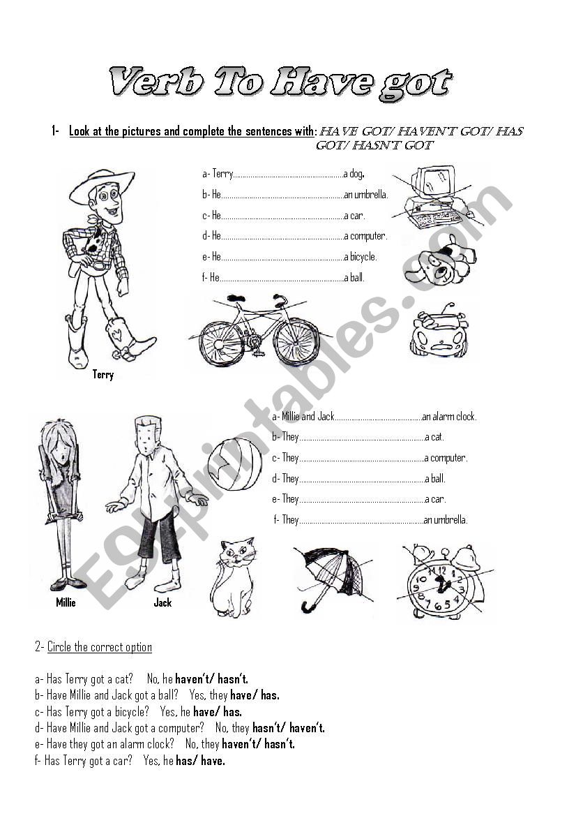 Verb To Have got worksheet