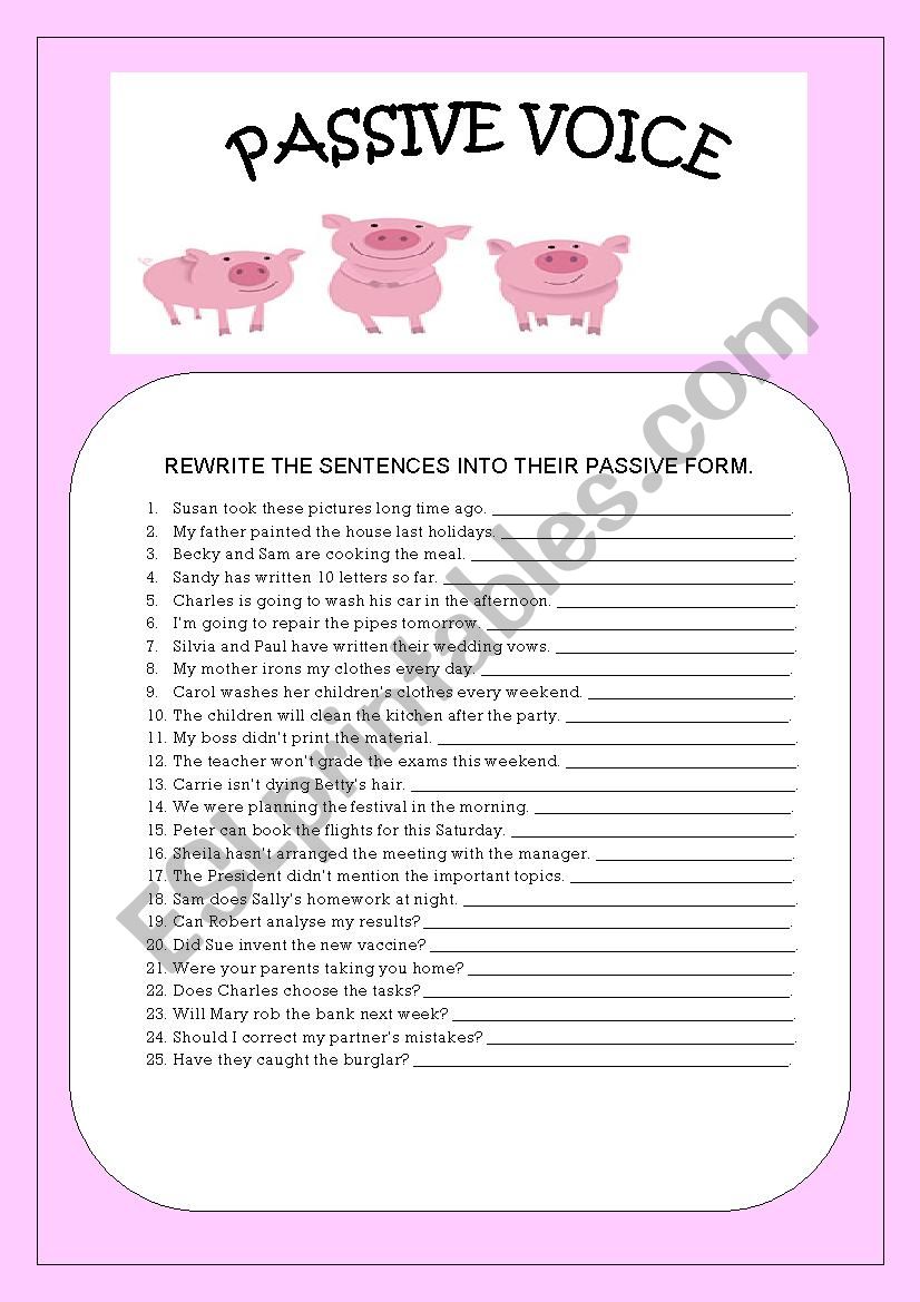 PASSIVE VOICE worksheet