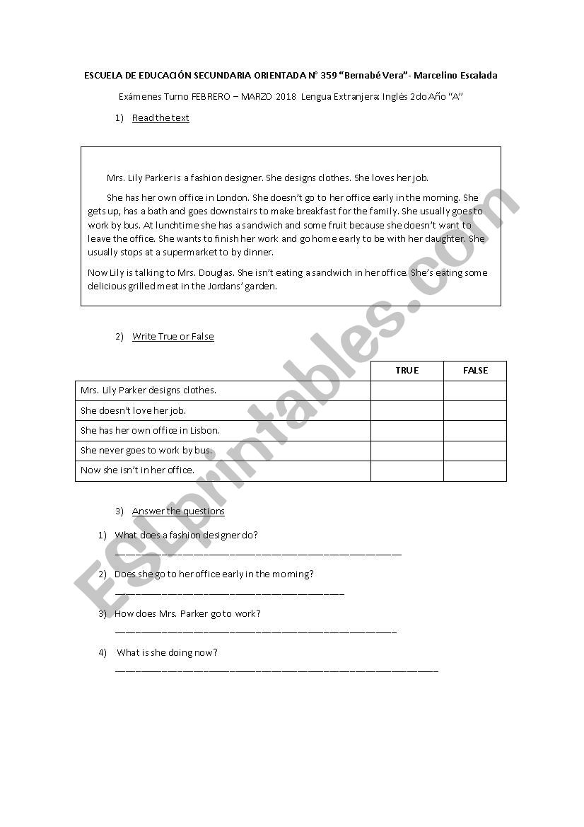 EXAM worksheet