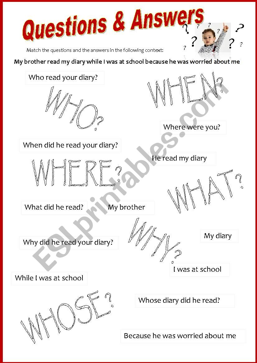 QUESTIONS & ANSWERS worksheet